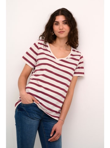Cream Shirt in Rot/ Creme