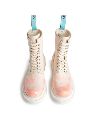Camper Leder-Boots in Creme/ Pink