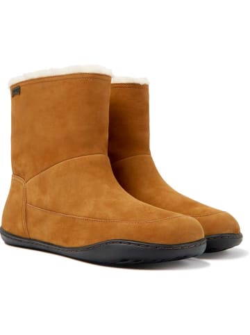 Camper Leder-Winterboots in Hellbraun