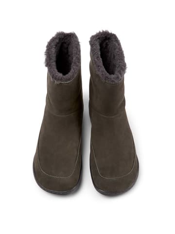 Camper Skórzane botki zimowe w kolorze antracytowym