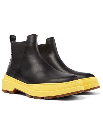Camper Leren chelseaboots zwart/geel