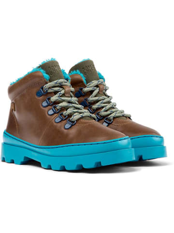 Camper Leren boots lichtbruin/turquoise
