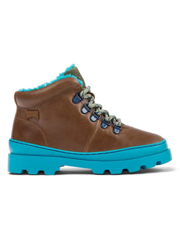 Camper Leder-Boots in Hellbraun/ Türkis