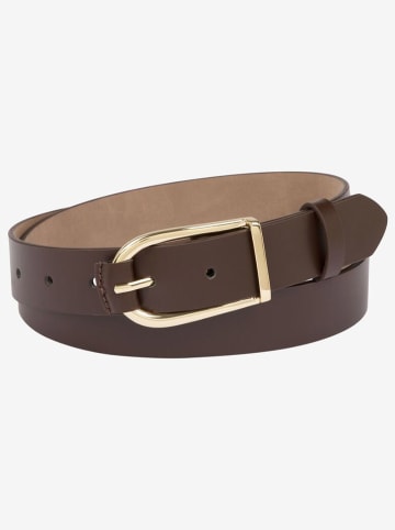 More & More Leren riem donkerbruin