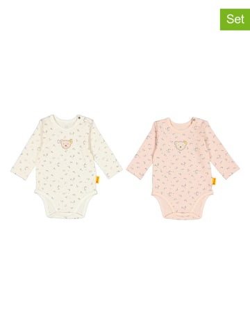Steiff 2-delige set: rompers lichtroze/crème