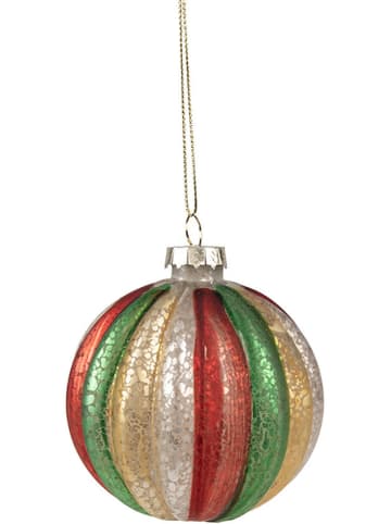 Clayre & Eef 4-delige set: kerstballen meerkleurig - Ø 8 cm
