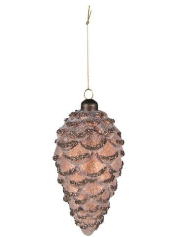 Clayre & Eef 2-delige set: kerstballen lichtbruin