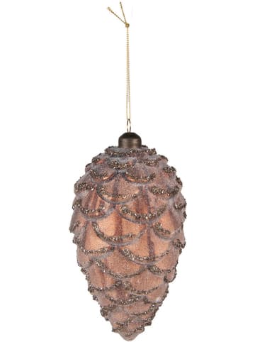 Clayre & Eef 2-delige set: kerstballen lichtbruin