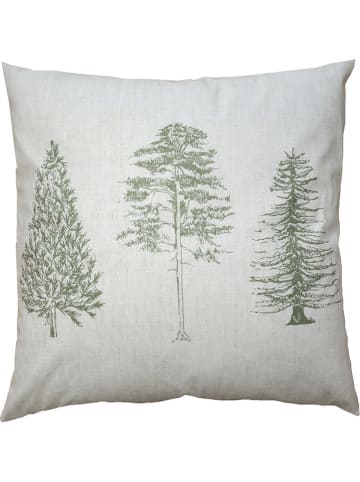 Clayre & Eef Kissenbezug ''Bäume'' in Beige/ Grün - (L)45 x (B)45 cm