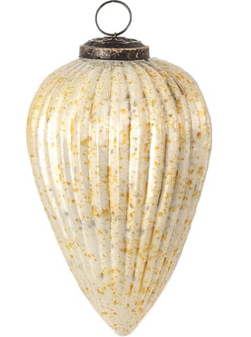 Clayre & Eef Kerstbal beige - (H)12 x Ø 7 cm