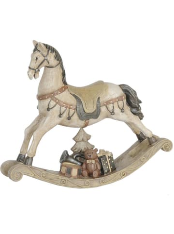 Clayre & Eef Dekofigur ''Schaukelpferd'' in Beige - (B)22 x (H)19 x (T)5 cm