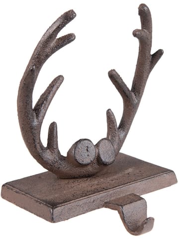 Clayre & Eef Kerstsokhouder "Gewei" bruin - (B)13 x (H)18 x (D)12 cm