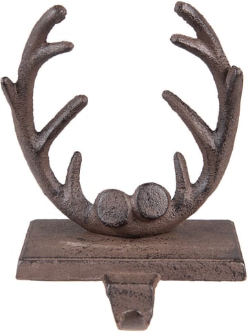 Clayre & Eef Kerstsokhouder "Gewei" bruin - (B)13 x (H)18 x (D)12 cm