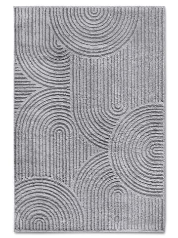 Elle Decoration Hochflor-Teppich "Chappe" in Hellgrau