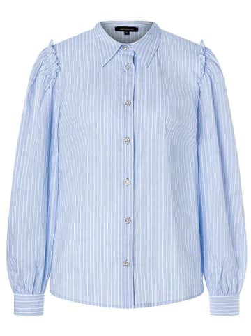 More & More Blouse lichtblauw/wit