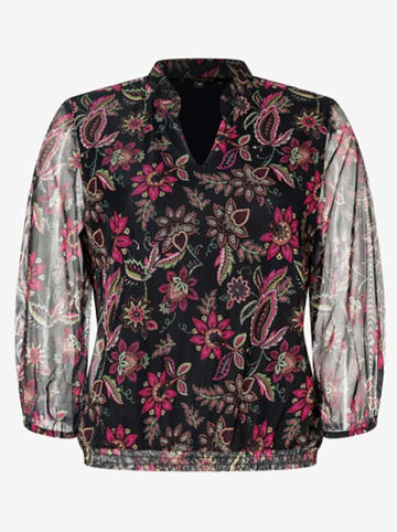 More & More Bluse in Schwarz/ Pink