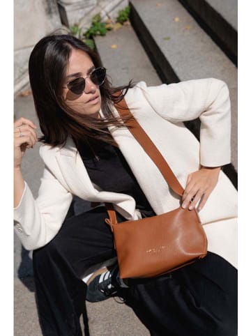 maison héritage PARIS Leder-Umhängetasche "July" in Hellbraun - (B)33 x (H)20 x (T)13 cm