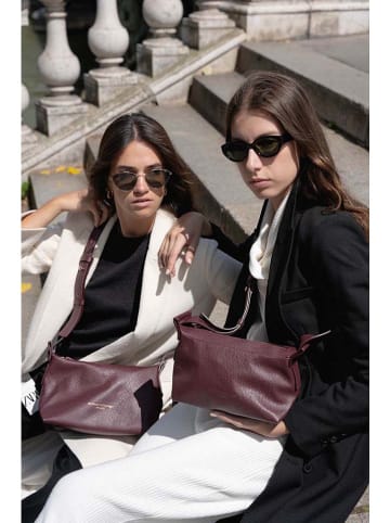 maison héritage PARIS Leder-Umhängetasche "July" in Bordeaux - (B)33 x (H)20 x (T)13 cm