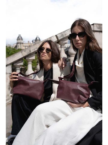 maison héritage PARIS Leder-Umhängetasche "July" in Bordeaux - (B)33 x (H)20 x (T)13 cm