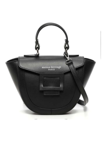 maison héritage PARIS Leder-Henkeltasche "Mini Votti" in Schwarz - (B)30 x (H)17 x (T)8 cm