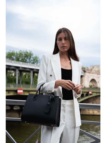 maison héritage PARIS Leren handtas "Trip Graine" zwart - (B)30 x (H)24 x (D)15 cm