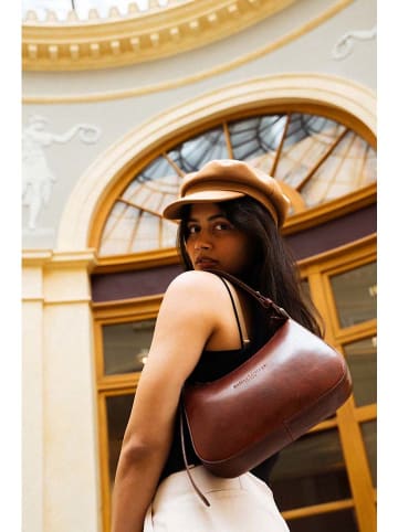 maison héritage PARIS Leder-Schultertasche "Titan" in Hellbraun - (B)26 x (H)17 x (T)7 cm