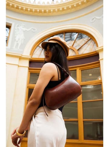 maison héritage PARIS Leder-Schultertasche "Titan" in Hellbraun - (B)26 x (H)17 x (T)7 cm