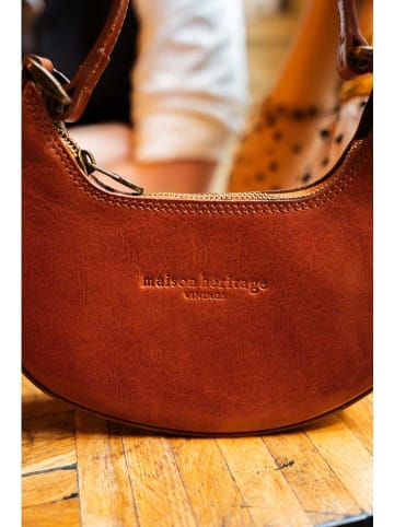 maison héritage PARIS Leren schoudertas "Orion" lichtbruin - (B)21 x (H)18 x (D)5 cm