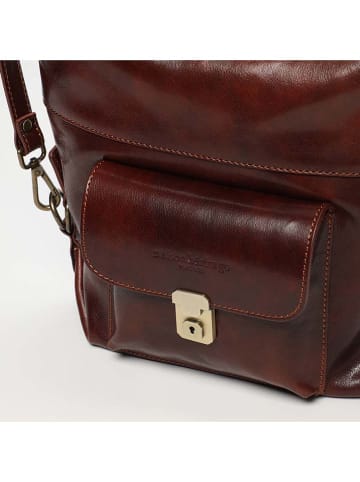 maison héritage PARIS Leder-Schultertasche "Alexis" in Braun - (B)32 x (H)32 x (T)9 cm