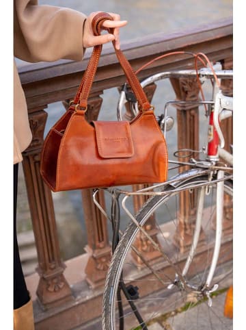 maison héritage PARIS Leder-Schultertasche "Alina" in Hellbraun - (B)32 x (H)19 x (T)9 cm