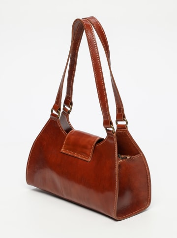 maison héritage PARIS Leder-Schultertasche "Alina" in Hellbraun - (B)32 x (H)19 x (T)9 cm