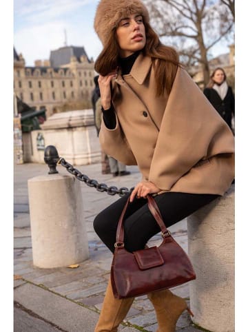 maison héritage PARIS Leder-Schultertasche "Alina" in Braun - (B)32 x (H)19 x (T)9 cm