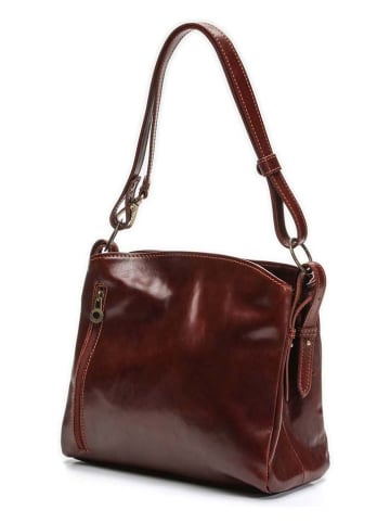 maison héritage PARIS Leder-Schultertasche "Malia" in Braun - (B)30 x (H)30 x (T)8 cm