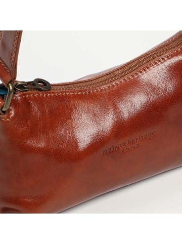 maison héritage PARIS Leder-Schultertasche "Haven" in Hellbraun - (B)27 x (H)13 x (T)5 cm