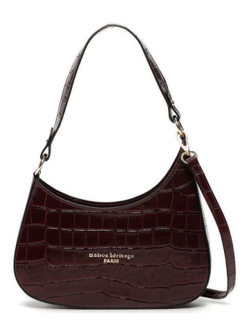 maison héritage PARIS Leder-Schultertasche "Aline Croco" in Braun - (B)27 x (H)21 x (T)6 cm