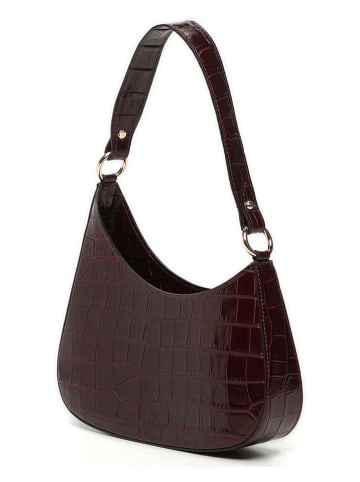 maison héritage PARIS Leder-Schultertasche "Aline Croco" in Braun - (B)27 x (H)21 x (T)6 cm