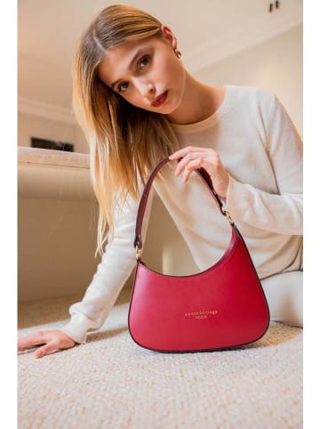 maison héritage PARIS Leder-Schultertasche "Aline" in Rot - (B)27 x (H)21 x (T)6 cm