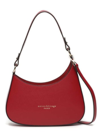 maison héritage PARIS Leder-Schultertasche "Aline" in Rot - (B)27 x (H)21 x (T)6 cm