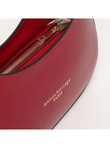 maison héritage PARIS Leder-Schultertasche "Aline" in Rot - (B)27 x (H)21 x (T)6 cm