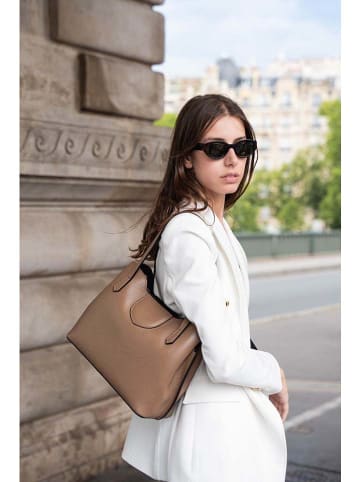 maison héritage PARIS Leren schoudertas "Rama" beige - (B)29 x (H)24 x (D)13 cm