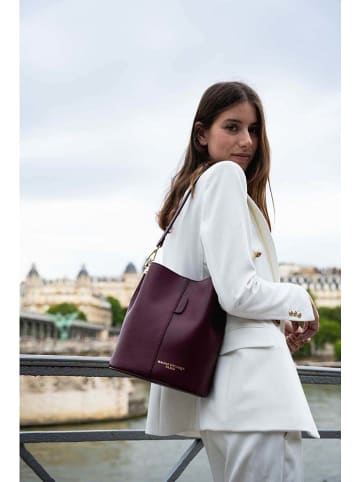 maison héritage PARIS Leder-Schultertasche "Bruna Graine" in Bordeaux - (B)26 x (H)23 x (T)16 cm