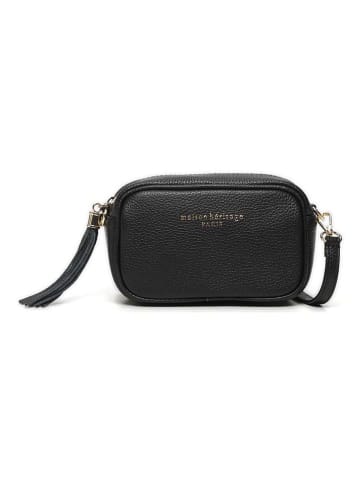 maison héritage PARIS Leder-Umhängetasche "Mini Gaby" in Schwarz - (B)28 x (H)22 x (T)8 cm
