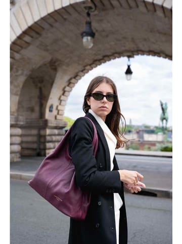 maison héritage PARIS Leder-Schultertasche "Tikki" in Bordeaux - (B)40 x (H)28 x (T)14 cm
