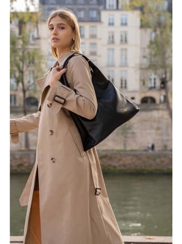 maison héritage PARIS Leder-Schultertasche "Tikki" in Schwarz - (B)40 x (H)28 x (T)14 cm