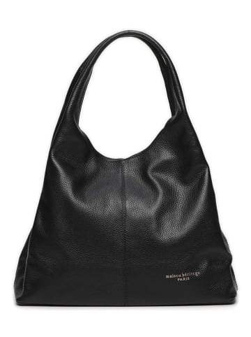 maison héritage PARIS Leder-Schultertasche "Tikki" in Schwarz - (B)40 x (H)28 x (T)14 cm