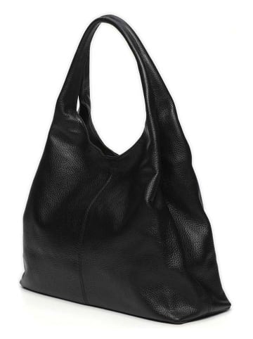maison héritage PARIS Leder-Schultertasche "Tikki" in Schwarz - (B)40 x (H)28 x (T)14 cm