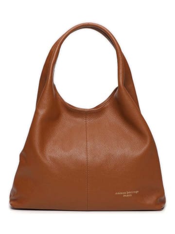 maison héritage PARIS Leren schoudertas "Tikki" lichtbruin - (B)40 x (H)28 x (D)14 cm