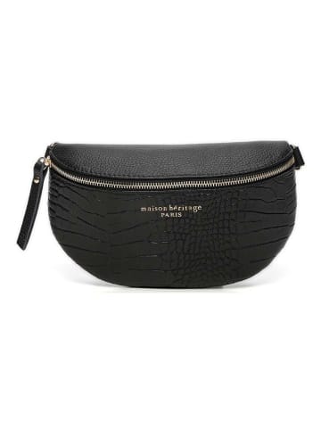 maison héritage PARIS Leder-Brustbeutel "Kimi Croco" in Schwarz - (B)28 x (H)15 x (T)5 cm