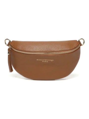 maison héritage PARIS Leder-Brustbeutel "Kimi" in Hellbraun - (B)28 x (H)15 x (T)5 cm