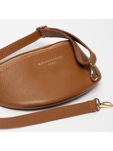 maison héritage PARIS Leder-Brustbeutel "Kimi" in Hellbraun - (B)28 x (H)15 x (T)5 cm